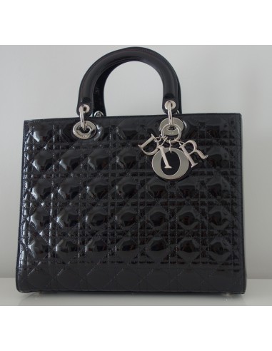 SAC LADY DIOR VERNI NOIR GRAND MODELE