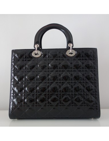 SAC LADY DIOR VERNI NOIR GRAND MODELE SAC LADY DIOR VERNI NOIR GRAND MODELE