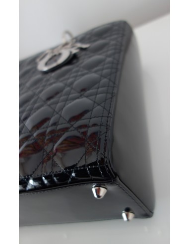 SAC LADY DIOR VERNI NOIR GRAND MODELE SAC LADY DIOR VERNI NOIR GRAND MODELE