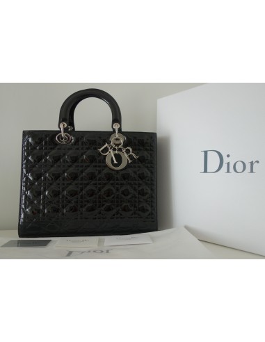 SAC LADY DIOR VERNI NOIR GRAND MODELE SAC LADY DIOR VERNI NOIR GRAND MODELE