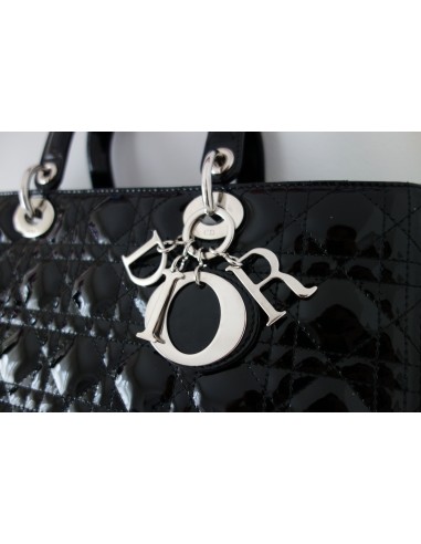 SAC LADY DIOR VERNI NOIR GRAND MODELE SAC LADY DIOR VERNI NOIR GRAND MODELE
