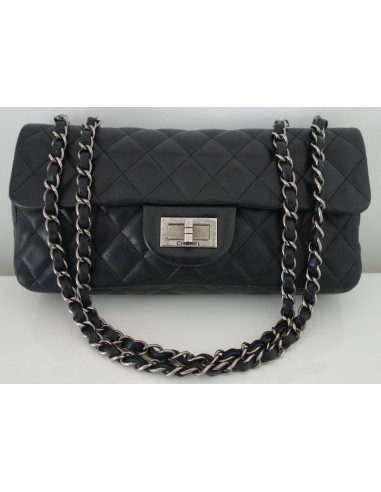 SAC CHANEL 2.55 CUIR NOIR BAGUETTE