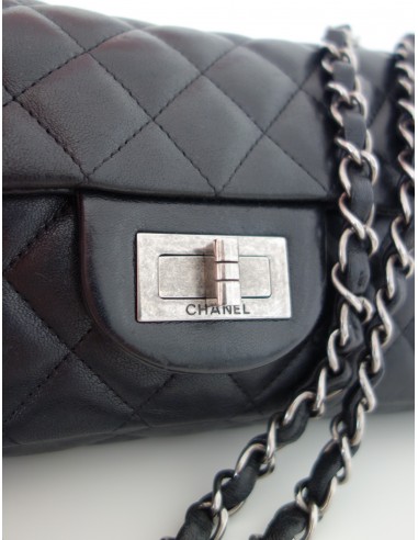 SAC CHANEL 2.55 CUIR NOIR BAGUETTE SAC CHANEL 2.55 CUIR NOIR BAGUETTE
