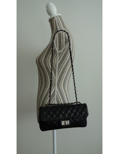SAC CHANEL 2.55 CUIR NOIR BAGUETTE SAC CHANEL 2.55 CUIR NOIR BAGUETTE