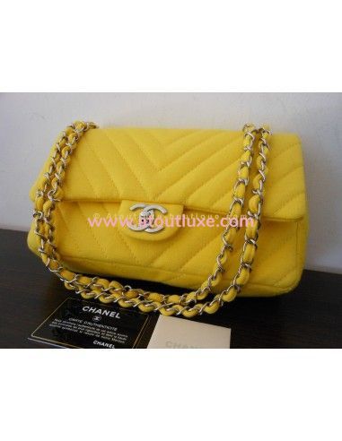 SAC CHANEL MADEMOISELLE JERSEY JAUNE