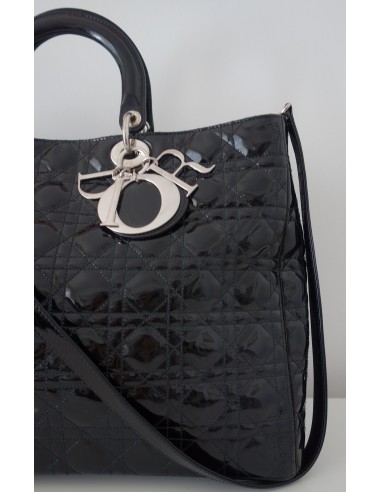 SAC LADY DIOR CUIR NOIR XXL SAC LADY DIOR CUIR NOIR XXL
