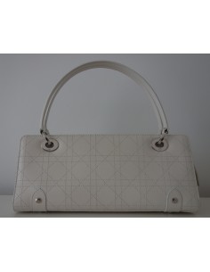 SAC LADY DIOR CUIR BLANC 2