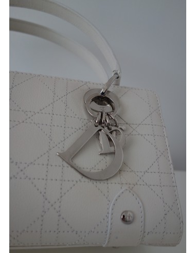 SAC LADY DIOR CUIR BLANC  SAC LADY DIOR CUIR BLANC
