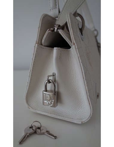 SAC LADY DIOR CUIR BLANC  SAC LADY DIOR CUIR BLANC