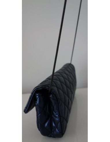 SAC CHANEL 2.55 BAGUETTE BLEU METALLIQUE SAC CHANEL 2.55 BAGUETTE BLEU METALLIQUE