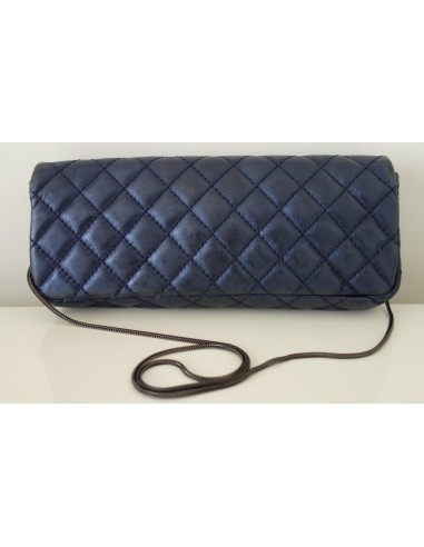 SAC CHANEL 2.55 BAGUETTE BLEU METALLIQUE SAC CHANEL 2.55 BAGUETTE BLEU METALLIQUE