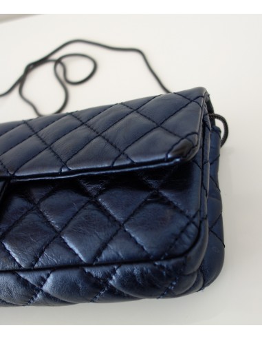 SAC CHANEL 2.55 BAGUETTE BLEU METALLIQUE SAC CHANEL 2.55 BAGUETTE BLEU METALLIQUE