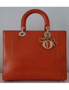 SAC LADY DIOR PYTHON ORANGE GM