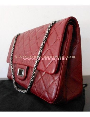 SAC CHANEL 2.55 JUMBO ROUGE BORDEAUX