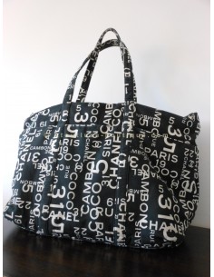 SAC CHANEL TOILE NOIR ET...