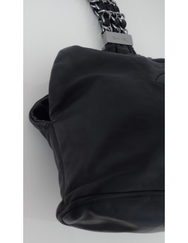 SAC CHANEL BOURSE CUIR NOIR  SAC CHANEL BOURSE CUIR NOIR