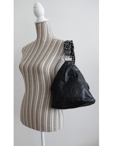 SAC CHANEL BOURSE CUIR NOIR  SAC CHANEL BOURSE CUIR NOIR