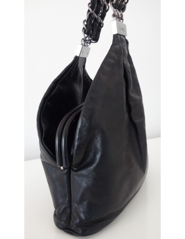 SAC CHANEL BOURSE CUIR NOIR  SAC CHANEL BOURSE CUIR NOIR