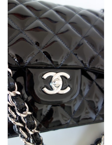 SAC CHANEL CLASSIQUE GM NOIR VERNI