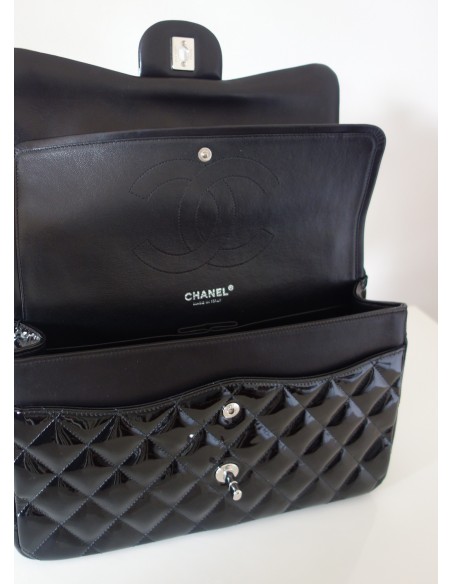 SAC CHANEL CLASSIQUE GM NOIR VERNI