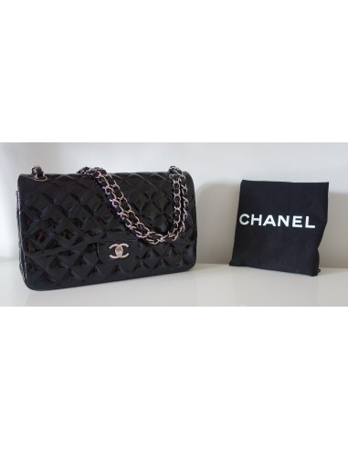 SAC CHANEL CLASSIQUE GM NOIR VERNI SAC CHANEL CLASSIQUE GM NOIR VERNI