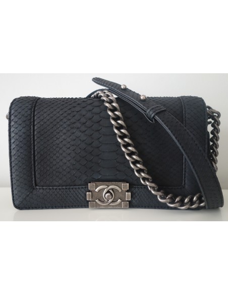 SAC CHANEL BOY PYTHON NOIR