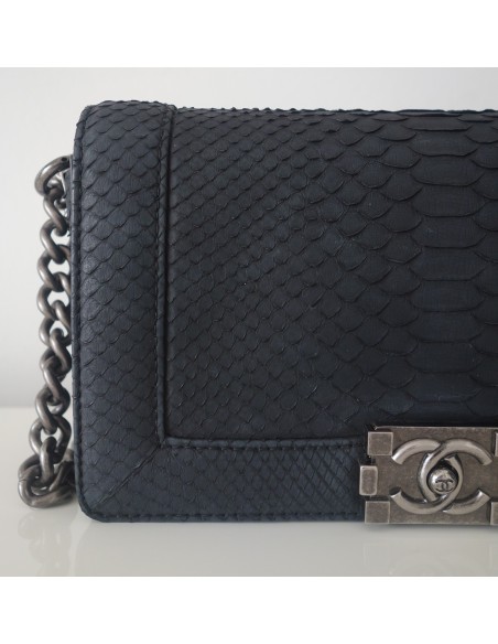 SAC CHANEL BOY PYTHON NOIR