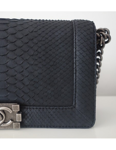 SAC CHANEL BOY PYTHON NOIR