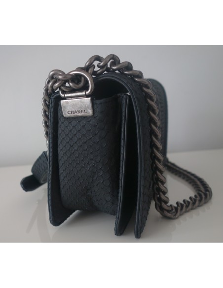 SAC CHANEL BOY PYTHON NOIR