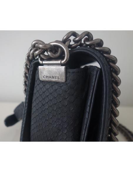 SAC CHANEL BOY PYTHON NOIR