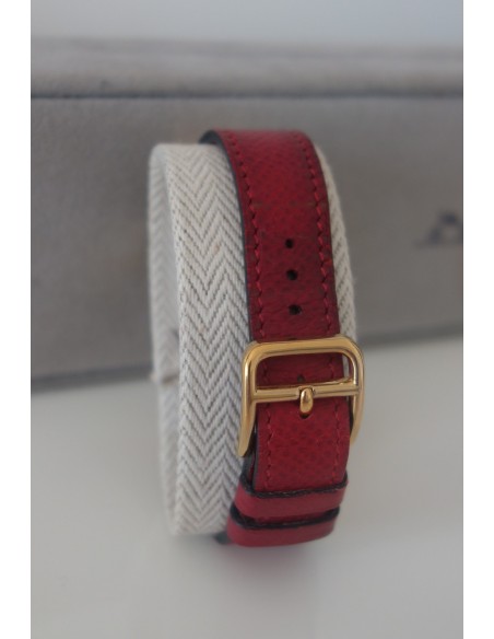 MONTRE HERMES MEDOR CUIR ROUGE