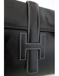 POCHETTE JIGE HERMES CUIR NOIR 2