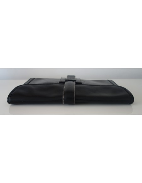 POCHETTE JIGE HERMES CUIR NOIR