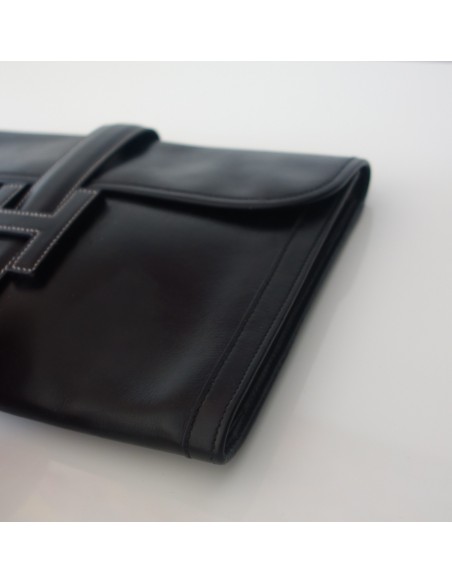 POCHETTE JIGE HERMES CUIR NOIR