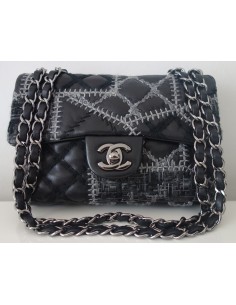 SAC CHANEL CLASSIQUE NOIR ET TWEED PM
