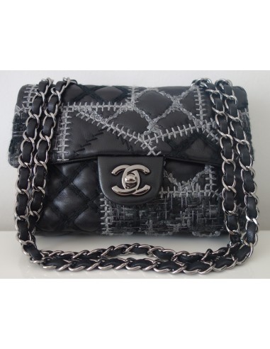 SAC CHANEL CLASSIQUE NOIR ET TWEED PM