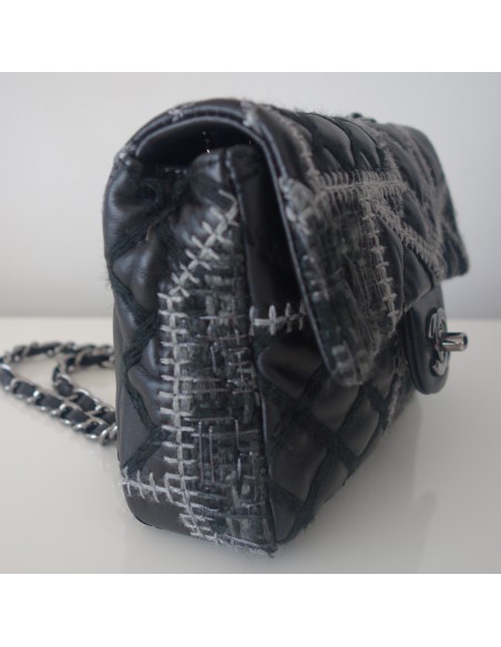 SAC CHANEL CLASSIQUE NOIR ET TWEED PM