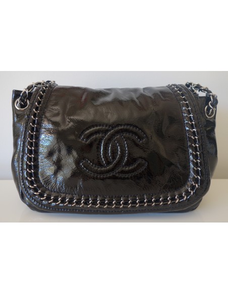 SAC CHANEL CHAIN AROUND NOIR VERNI