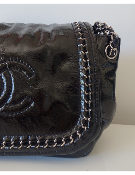 SAC CHANEL CHAIN AROUND NOIR VERNI