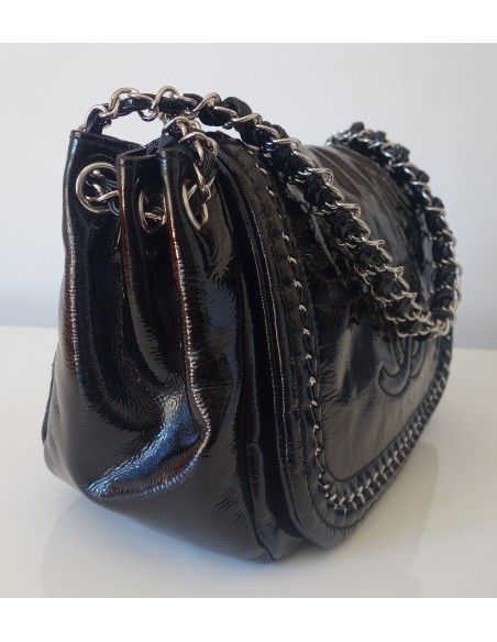 SAC CHANEL CHAIN AROUND NOIR VERNI