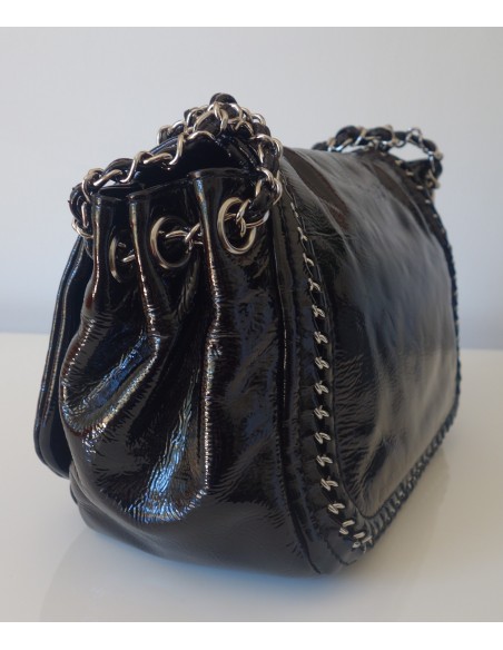 SAC CHANEL CHAIN AROUND NOIR VERNI