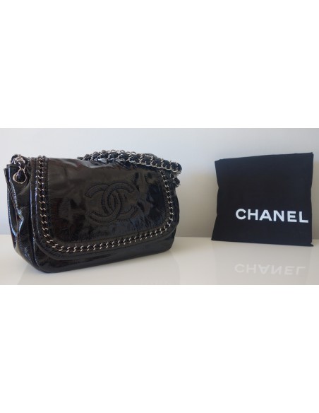 SAC CHANEL CHAIN AROUND NOIR VERNI