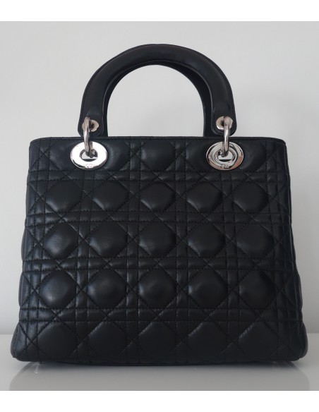 SAC LADY DIOR MEDIUM CUIR NOIR