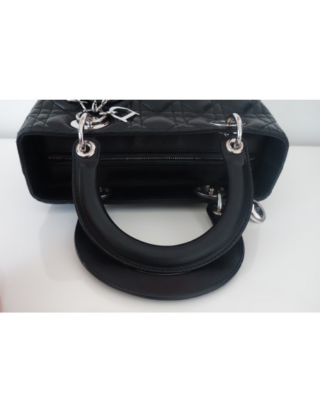 SAC LADY DIOR MEDIUM CUIR NOIR