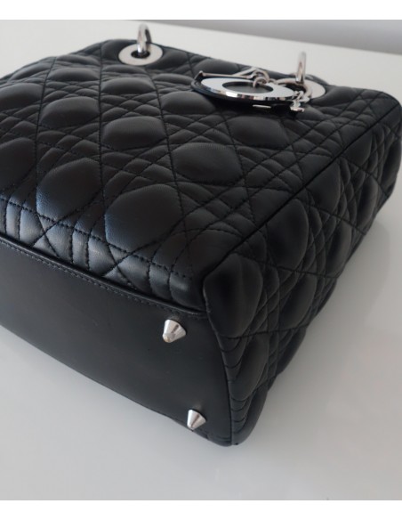 SAC LADY DIOR MEDIUM CUIR NOIR