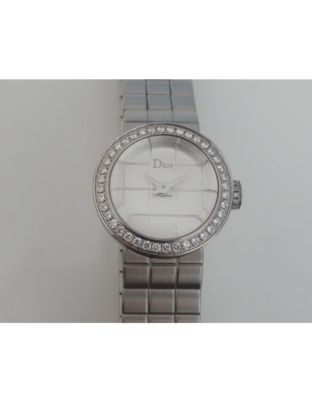 MONTRE MINI D DE DIOR ACIER ET DIAMANTS