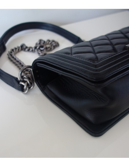 SAC CHANEL BOY MEDIUM CUIR NOIR