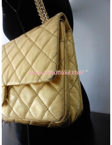 SAC CHANEL 2.55 GRAND MODELE DORÉ