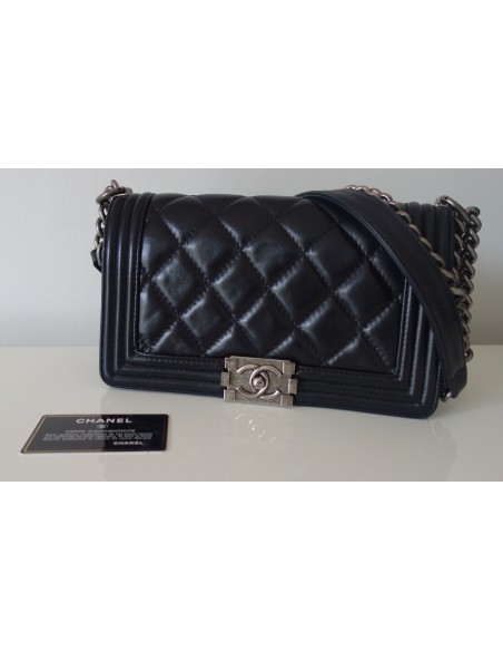 SAC CHANEL BOY MEDIUM CUIR NOIR