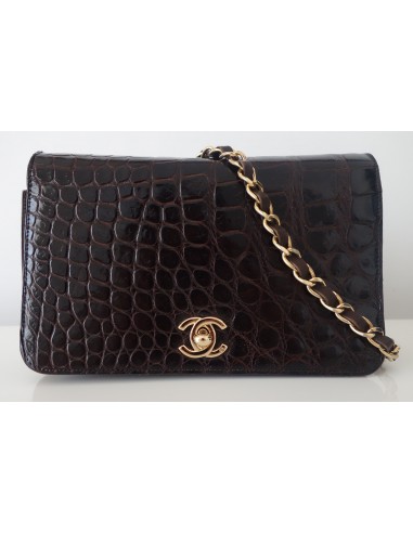 SAC CHANEL CROCODILE MARRON